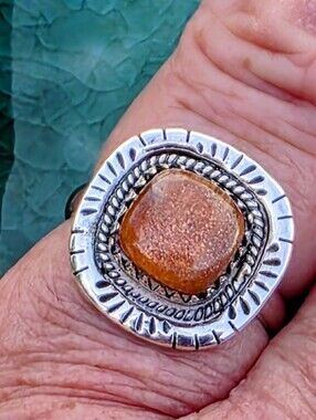 Sunstone Gemstone Ring In 925 Sterling Silver (7)